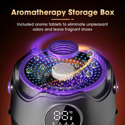 6-Arm Electric Shoe & Boot Dryer with UV Sterilization, Aroma Box & 3-Speed Timer (48°C)