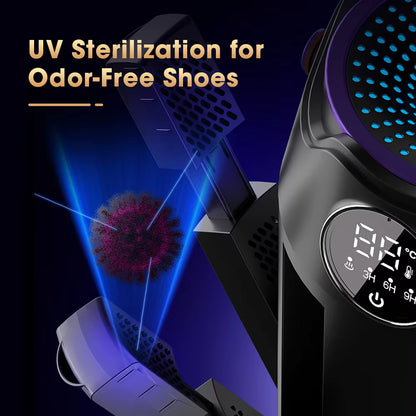 6-Arm Electric Shoe & Boot Dryer with UV Sterilization, Aroma Box & 3-Speed Timer (48°C)