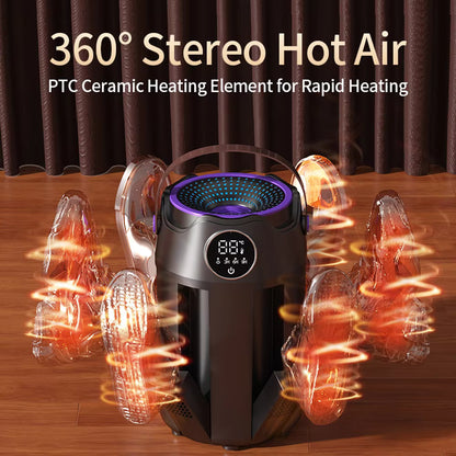 6-Arm Electric Shoe & Boot Dryer with UV Sterilization, Aroma Box & 3-Speed Timer (48°C)